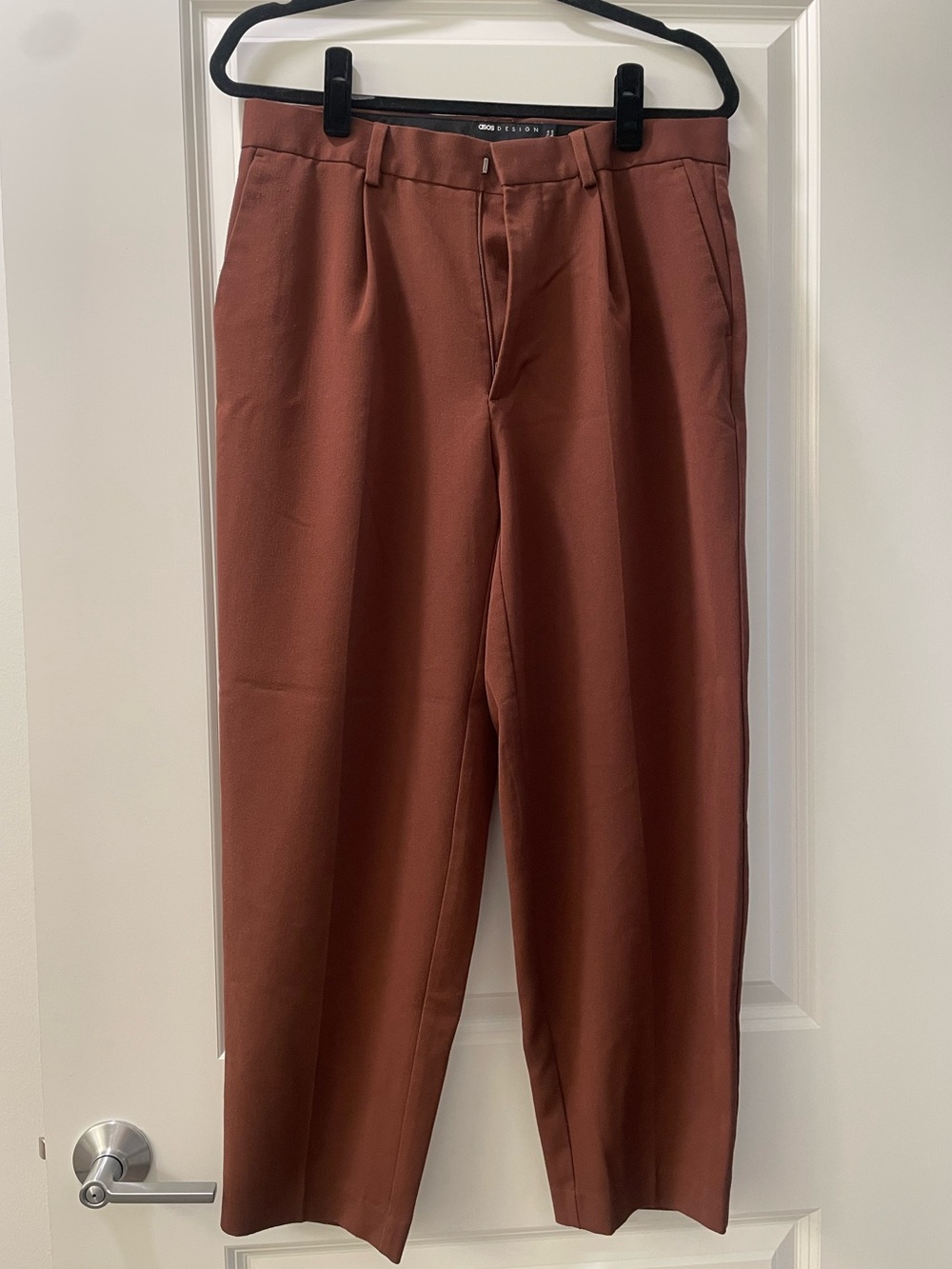 Men's Brown Straight-Leg Dress Pants Chinos